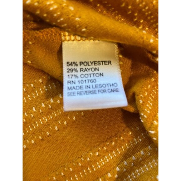 Sol + Luna Womens 1X Top Mustard Yellow Striped Peasant Blouse Bell Sleeves - Picture 8 of 9